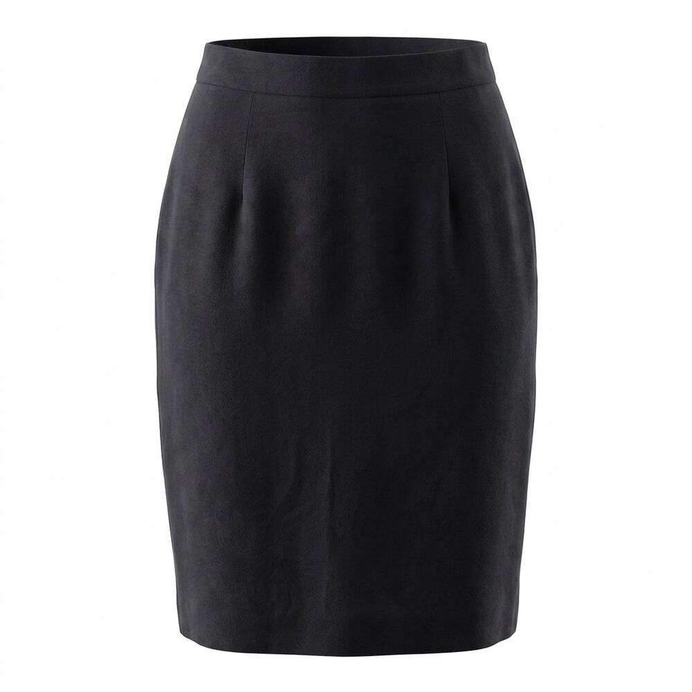 Dana Buchman Elements 100% Silk Black Pencil Skirt Solid Women Size 6